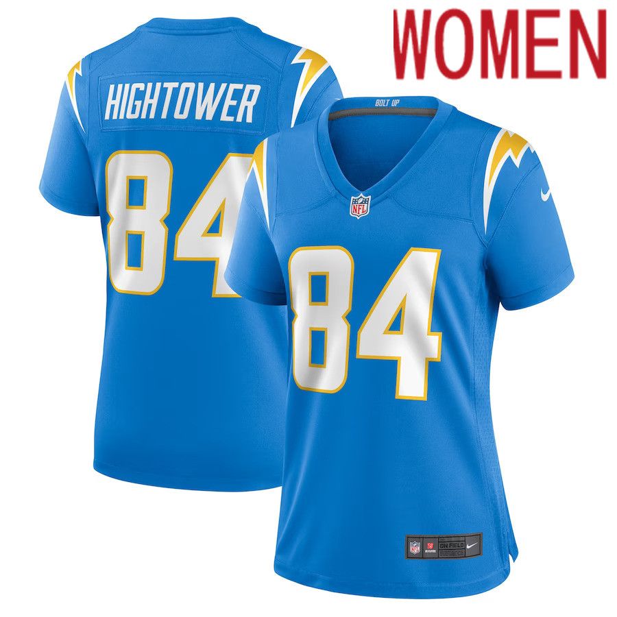 Women Los Angeles Chargers #84 John Hightower Nike Powder Blue Home Game Player NFL Jersey->women nfl jersey->Women Jersey